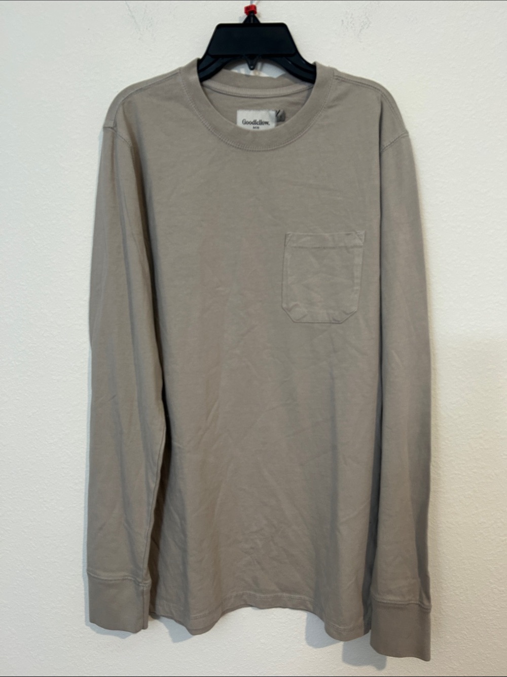 Goodfellow & Co Long-Sleeve Pocket Tee - Taupe